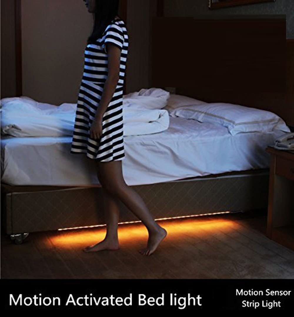 Amagle 9.8Ft Motion Sensor Light, Warm White Led Strip For Closet & Kitchen, Battery Operated