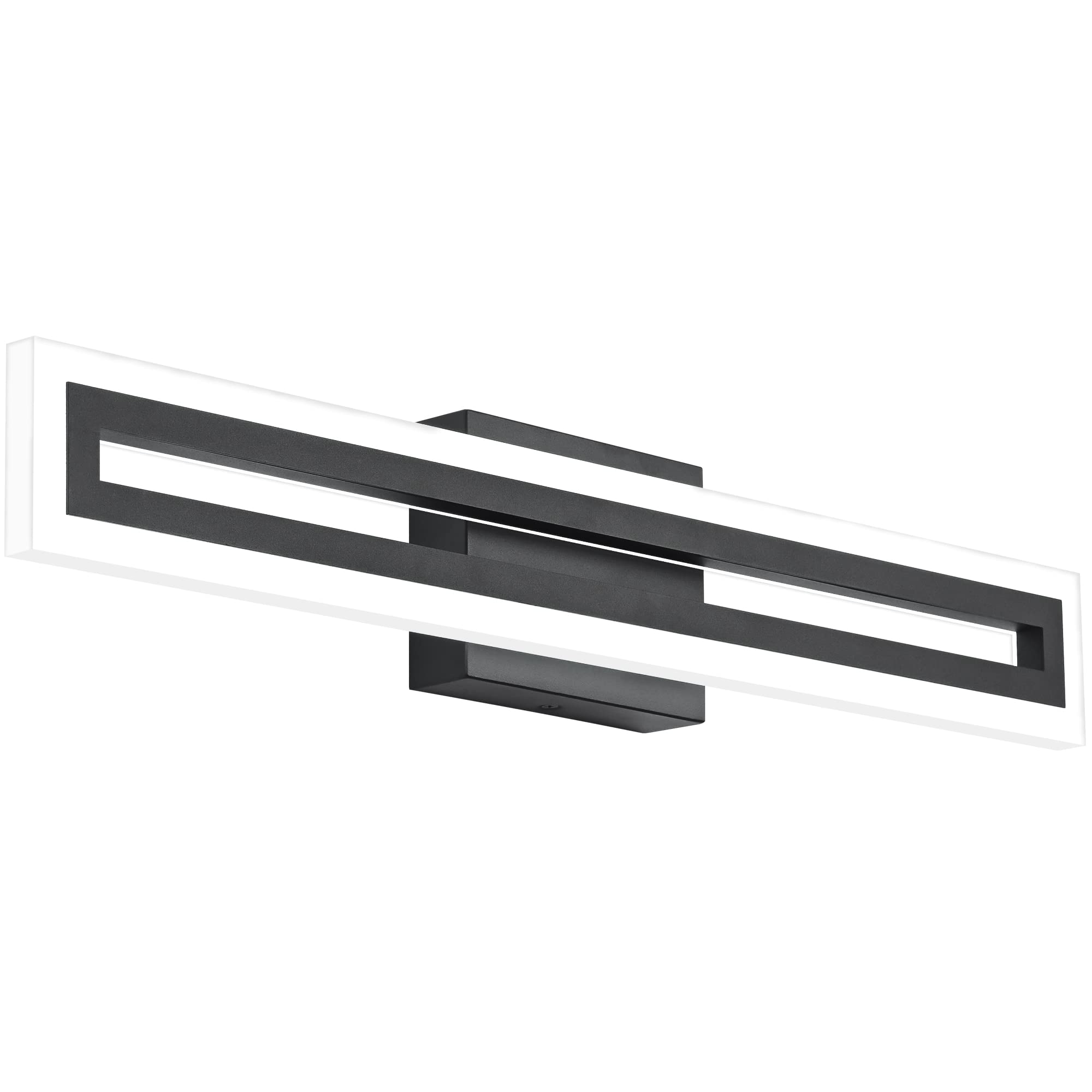SOLFART Vanity Lights Black LED Modern Bathroom Light Fixture 24 Inch Acrylic S8300-610mm-6000K