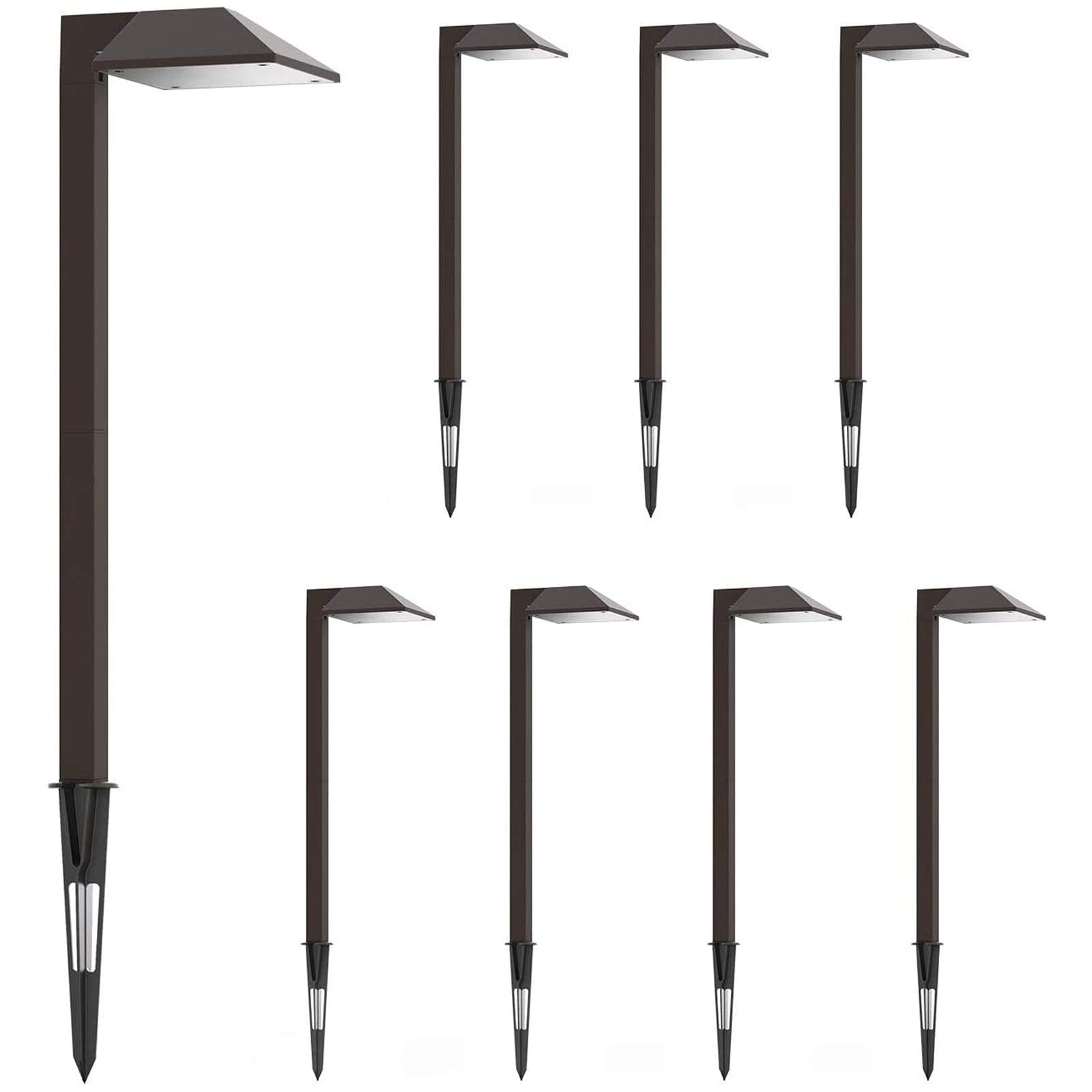 GOODSMANN Low Voltage Landscape Path Lights 8PK Kit 0.6W LED Bronze Finish 3100K Warm White
