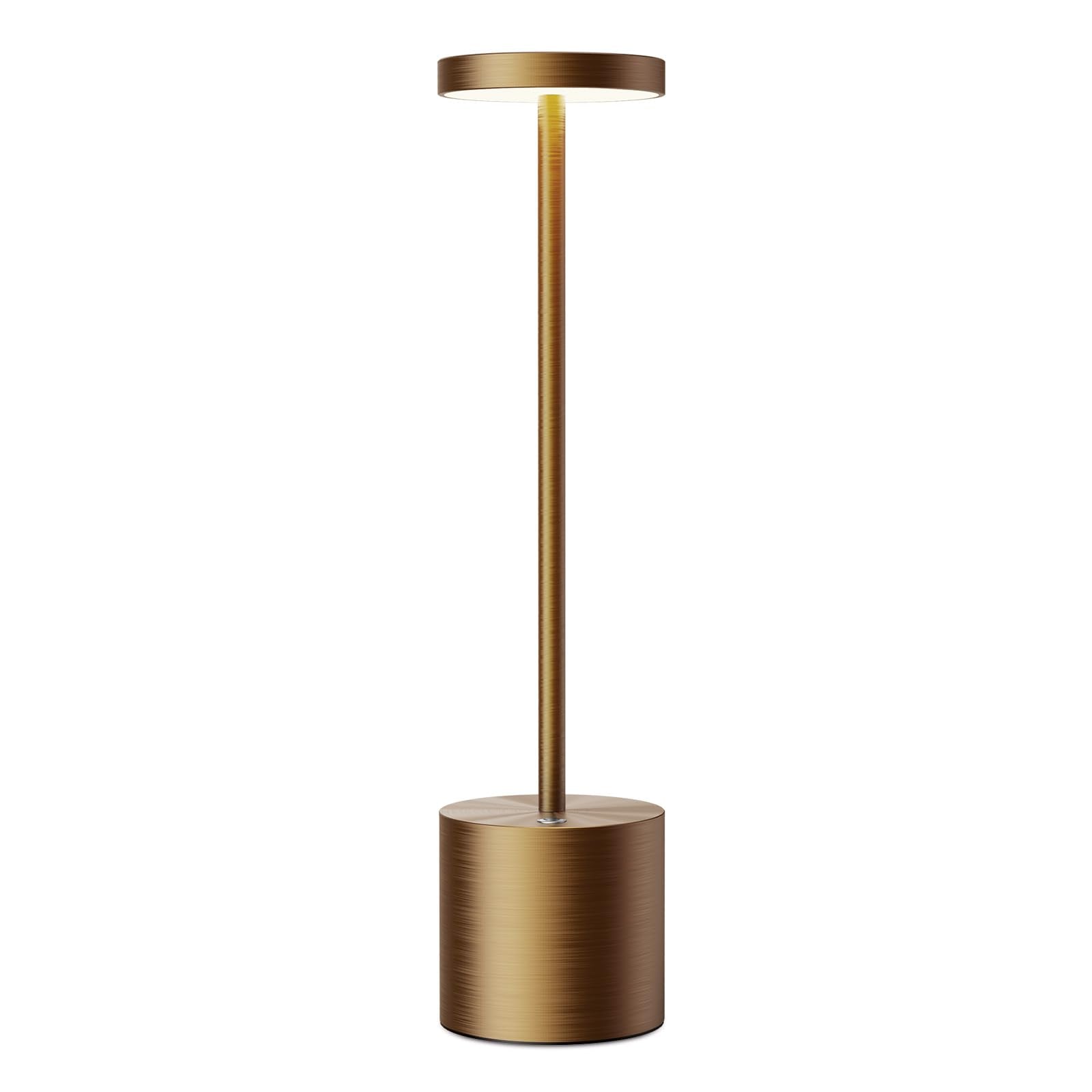 SAKRINGT Cordless Table Lamp, Rechargeable 6000mAh LED Light, Aluminum, Titanium, Model S801