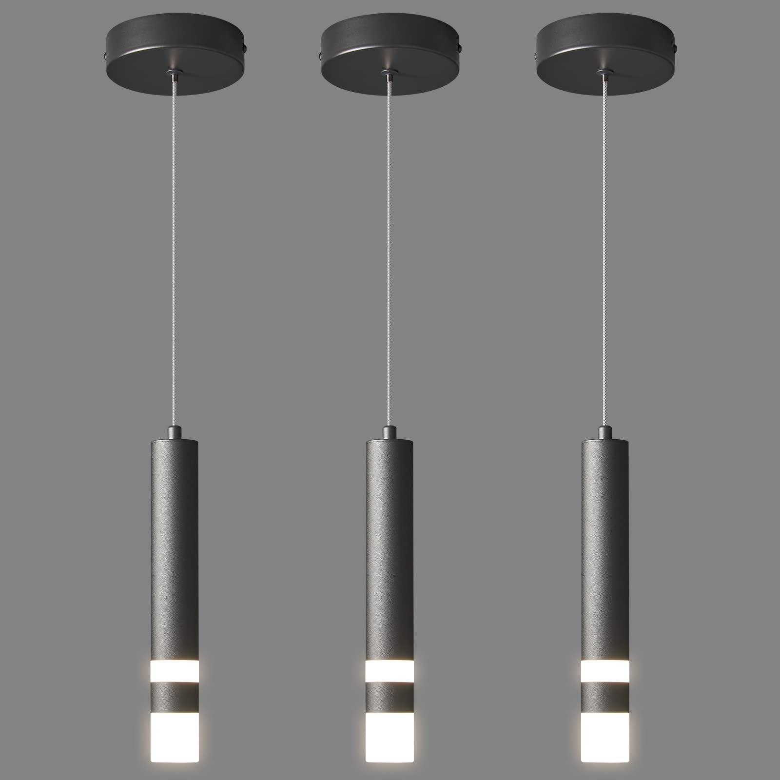 Liangmh Modern Pendant Light Kitchen Fixture Dimmable Led Black Mini Pendant Lighting Fo Kitchen Island Bedroom Bedside Table Sm