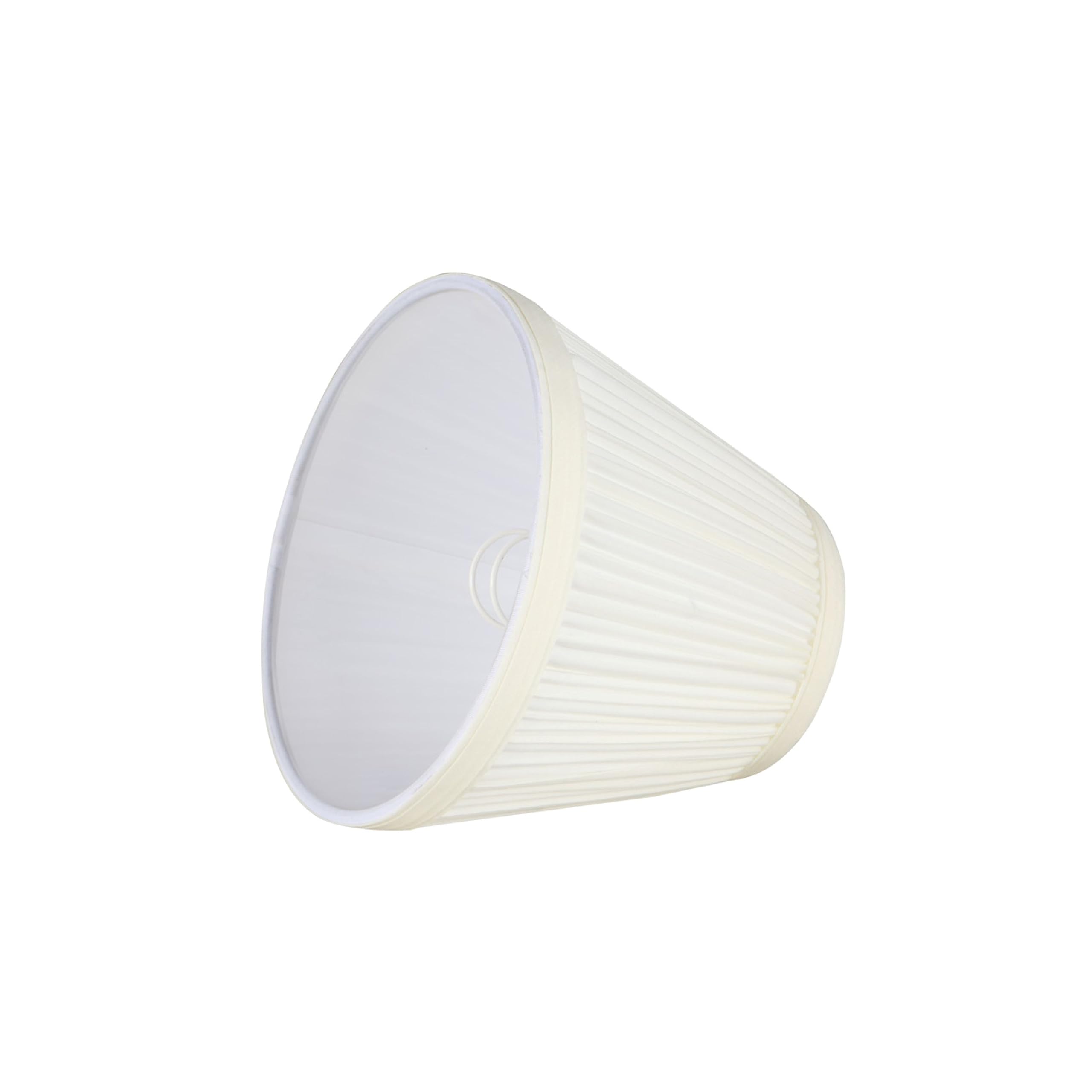 Aspen Creative 33121-2 Small Pleated Empire Shape Chandelier Clip-On Lamp Shade, Off White, 3&quot; Top X 6&quot; Bottom X 5&quot; Slant, 2 Pack