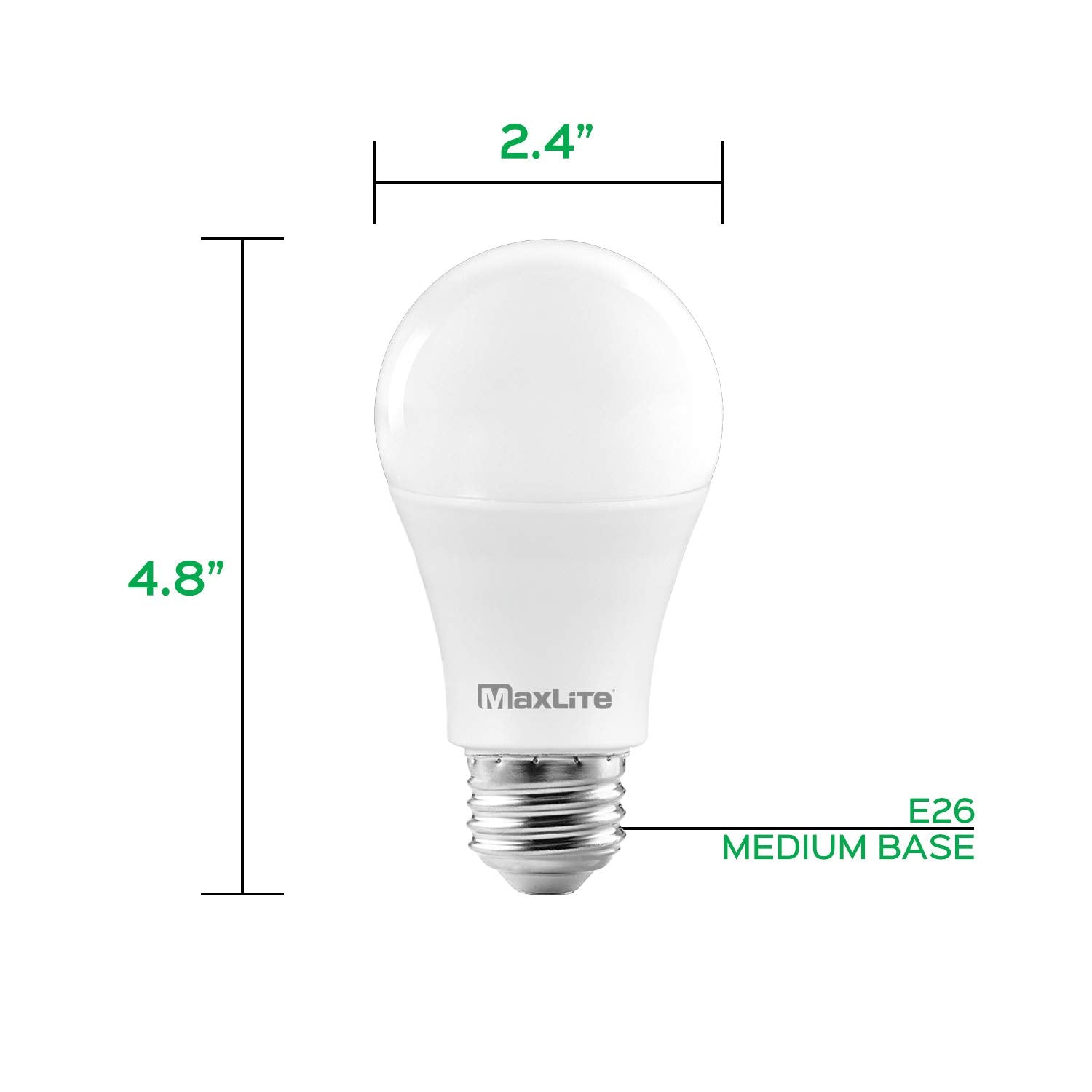 Maxlite A19 LED Bulb 100W Equivalent 1600 Lumens Dimmable E26 Base 4-Pack Soft White 2700K Enclosed Fixture Rated