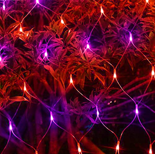 weillsnow 198 LED Halloween Net Lights, Waterproof, 9.8FT x 6.6FT, Orange & Purple, 8 Modes, Model HB-198WCOI