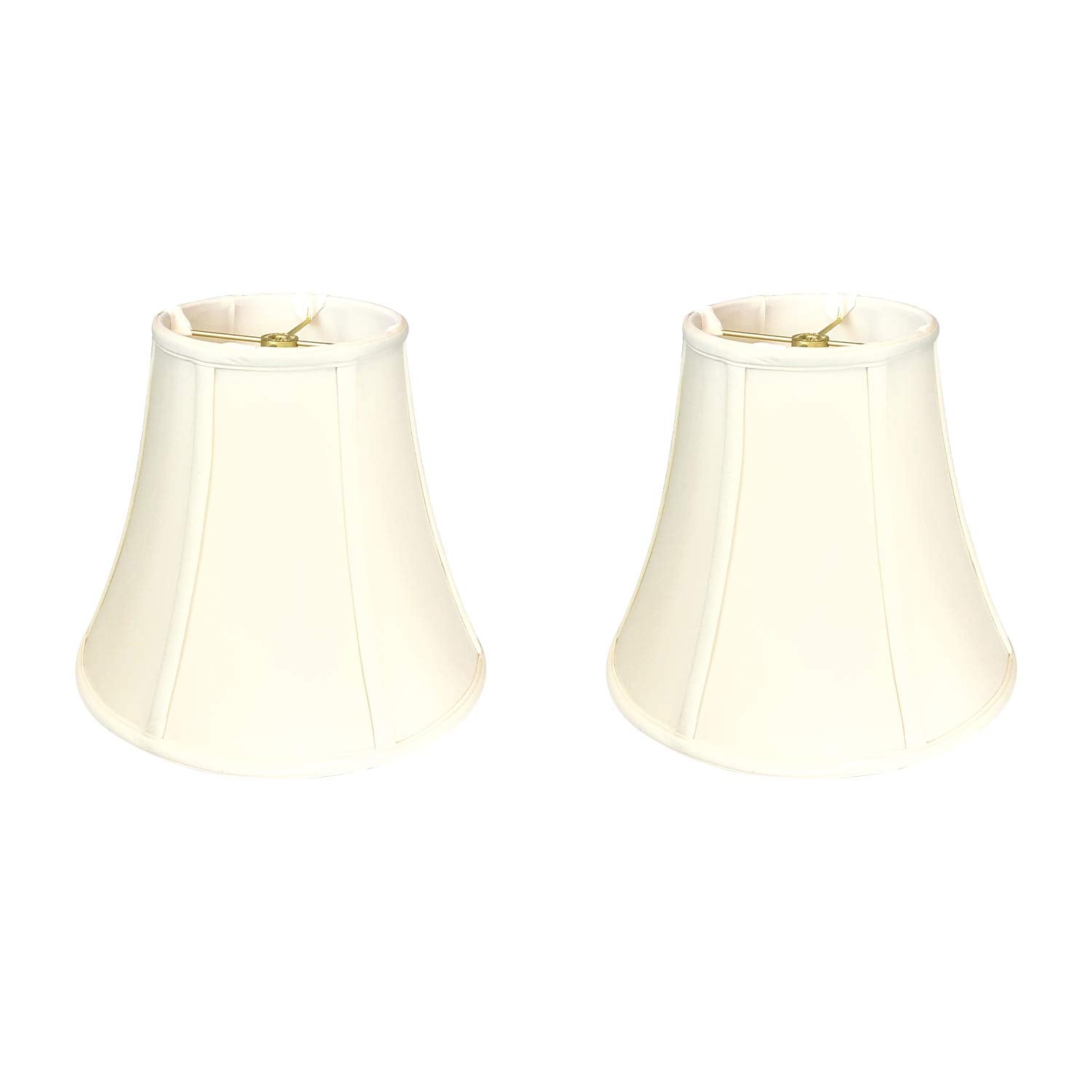 Royal Designs, Inc. True Bell Lamp Shade 6.5in x 12in x 10.5in Faux Silk Eggshell 2-Pack Model BSO-704-12EG-2