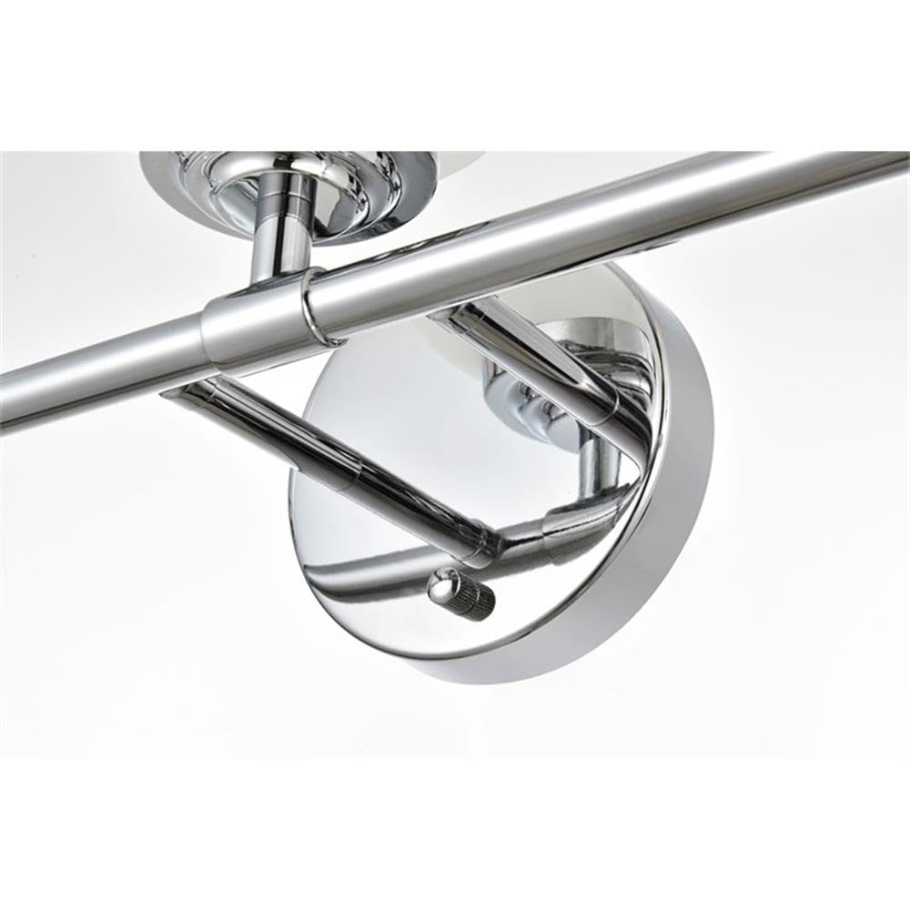 Living District Ansley 3-Light Iron & Glass Bath Sconce in Chrome/Frosted White