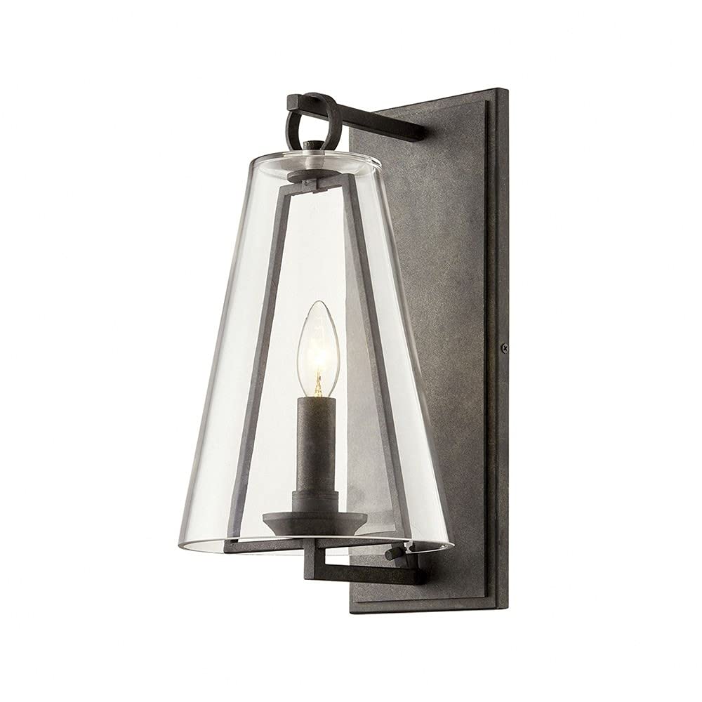 Adamson 1 Light 16 Wall Sconce - French Iron Finish - Clear Glass