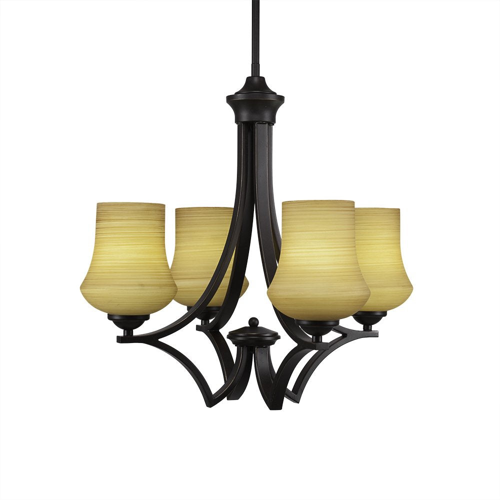 Toltec Lighting Zilo 4 Light Chandelier in Dark Granite (564-DG-680)