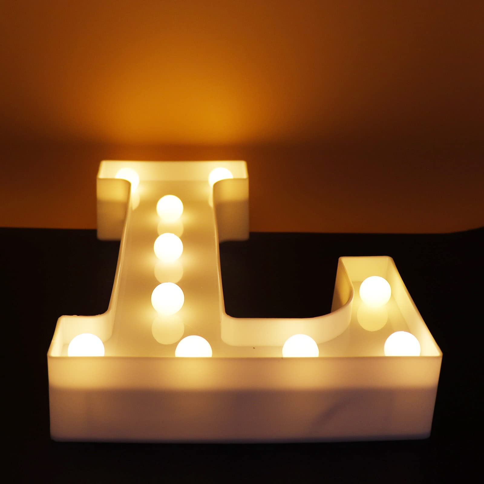 Ausaye Led Letter Lights Alphabet Light Up Sign Night Light For Home Party Wedding Decoration (L)