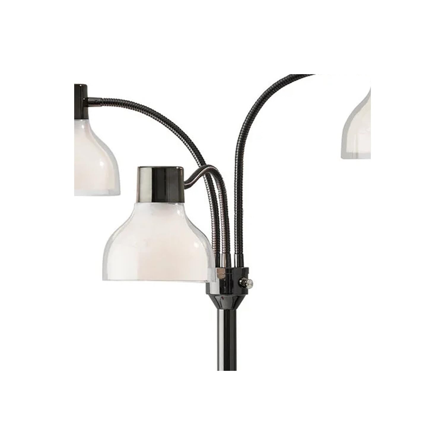 Homeroots 69&quot; Black Three Light Tree Floor Lamp With White Bowl Shade