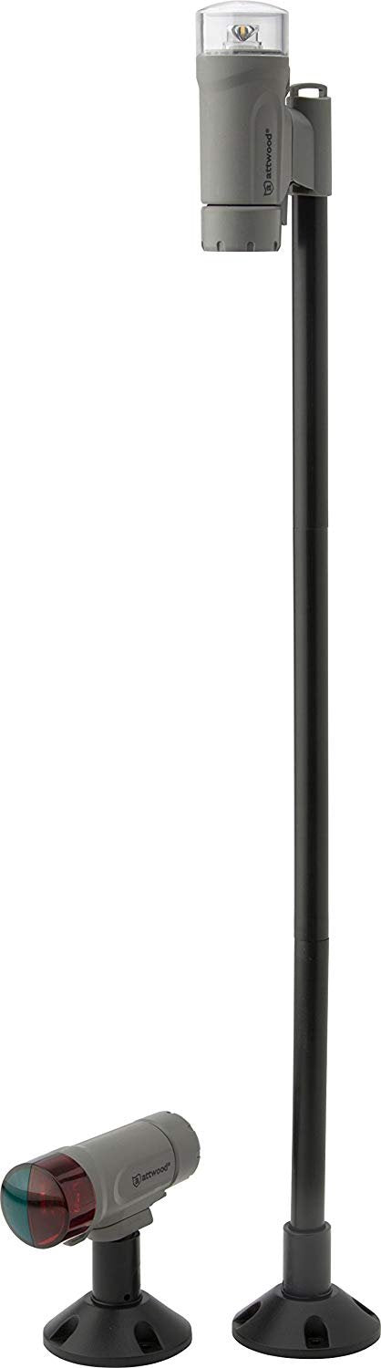 Attwood 14196-7 Water-Resistant All-Craft Portable Navigation Light Kit, Marine Gray Finish