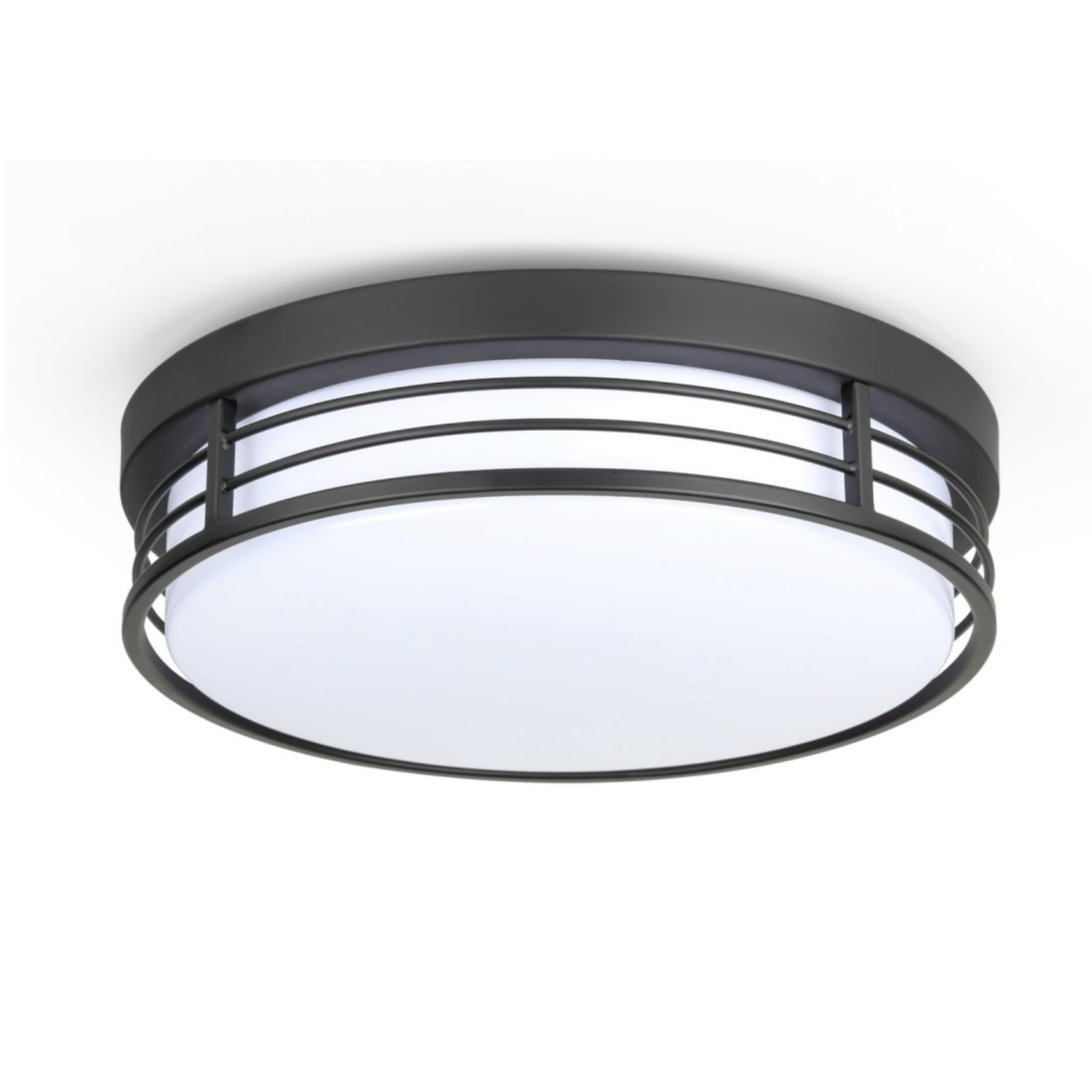 Wisbeam 13 Inch Matte Black Flush Mount Ceiling Light, 23W Led Ceiling Lighting Fixture With 5Cct(2700K/3000K/3500K/4000K/5000K)