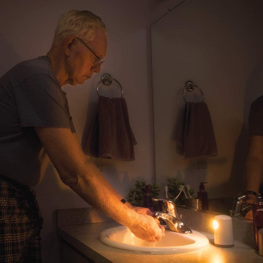 Beams Mb750A 20 Lumen Amber Sleep Friendly Wireless Battery Powered Portable Motion Sensing Nightlight, 1-Pack, White