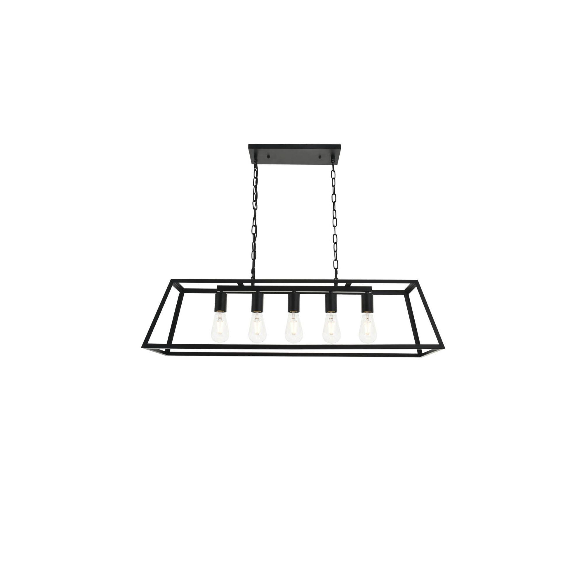 Living District Indoor Modern Home Decorative Bright Ceiling Resolute 5 Light Black Pendant