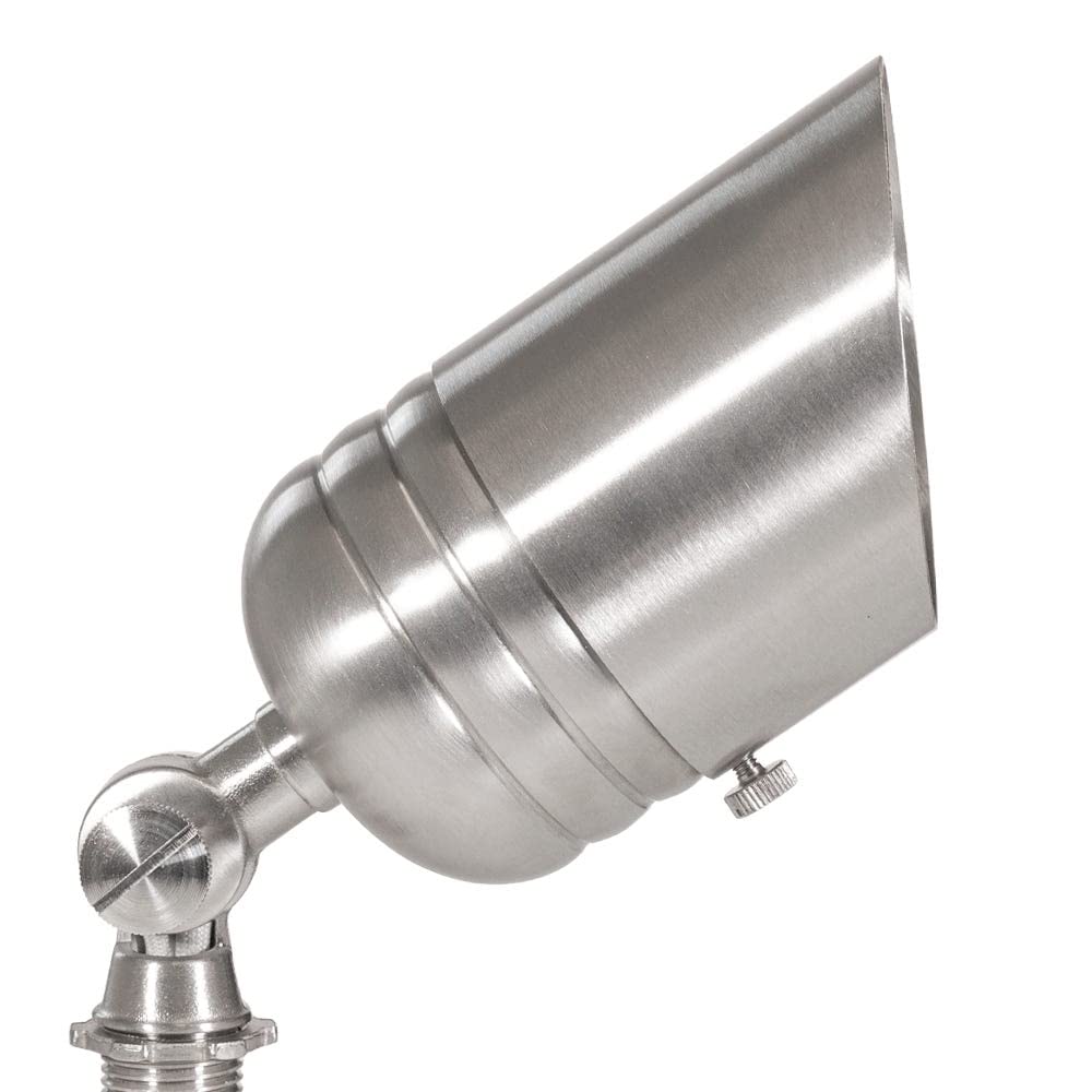 VOLT Outdoor Spotlights - 12V Fat Boy Stainless Steel - 20-Pack without LED Bulbs - Silver Finish