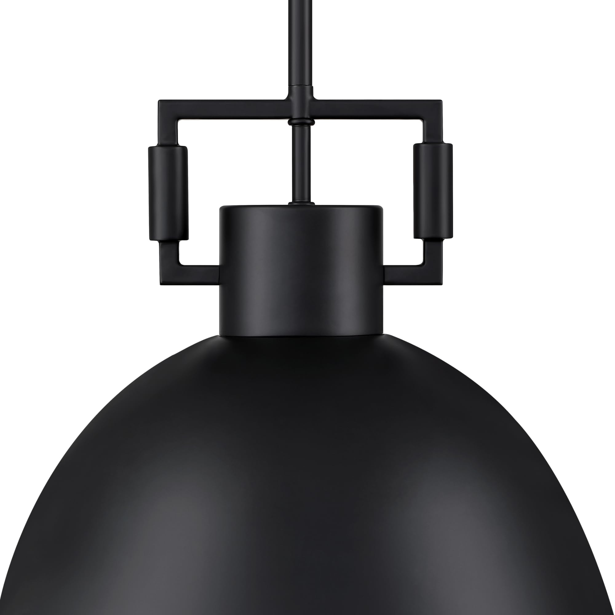 Nathan James Leigh Pendant Light Set of 2, Matte Black Metal, Adjustable Cord, for Kitchen Island or Entryway, Model 12206-2
