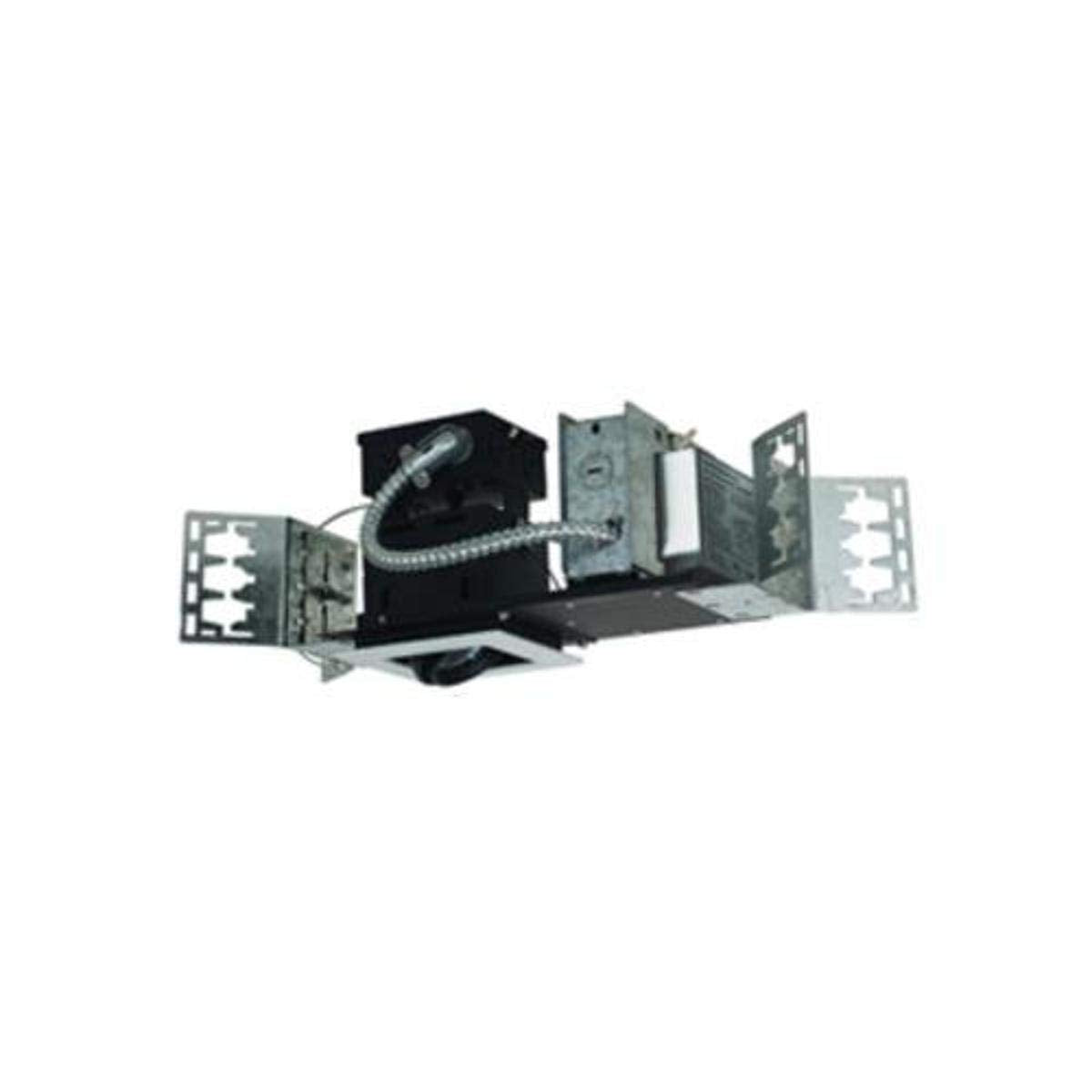 Jesco Lighting MMGMH1639-1ESS Mini Modulinear Directional Lighting for New Construction, Metal Halide 39W MR16 1-Light Linear, Black Interior with Silver Gimbal and Trim
