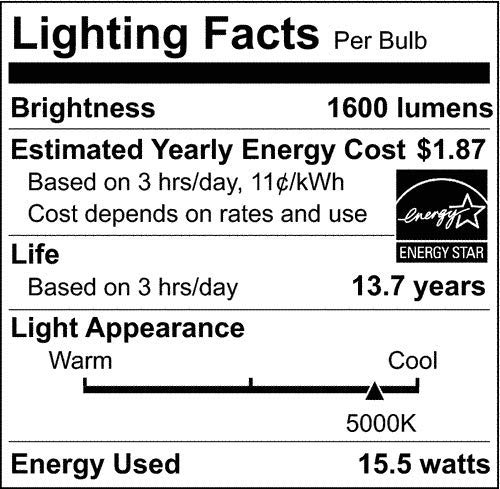 Satco S28790 Medium Light Bulb, Frosted, 5000K, Glass, 4 Count, 4.63 inches