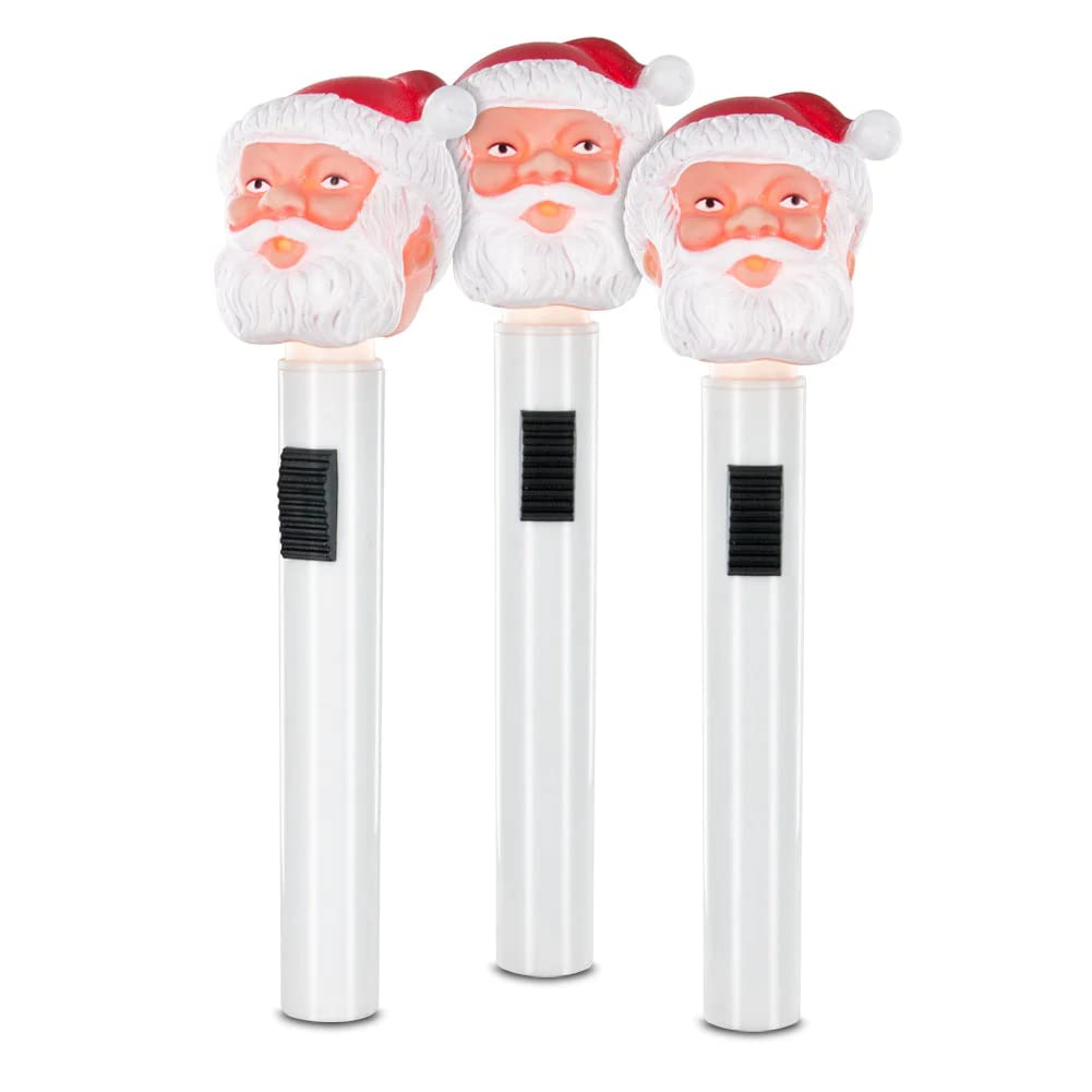Classic Santa Molded Head Flashlight - Set Of 3