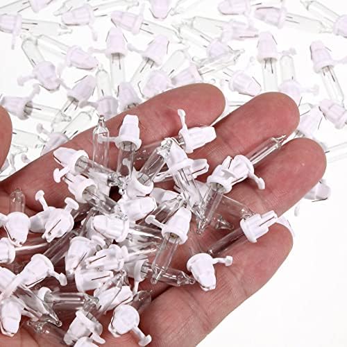 Mudder 100 Count Mini Incandescent Christmas Tree Light Bulbs, Warm White, White Base, 2.5V, 0.425W - Perfect for Holiday Decor
