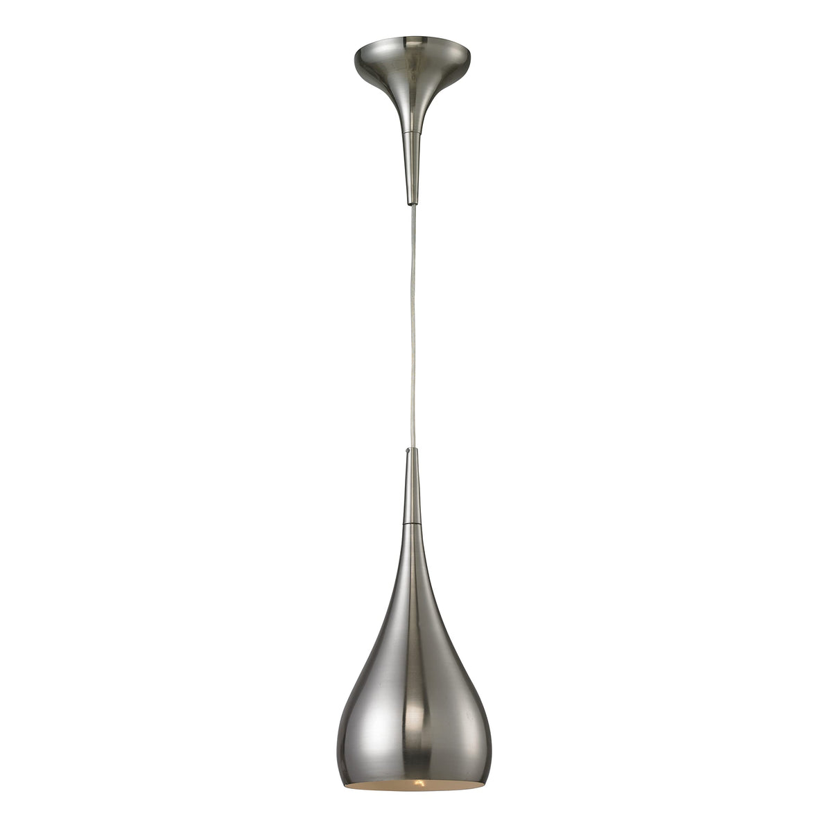 Elk Home 1-Light Lindsey Mini Pendant, Satin Nickel Finish & Glass, Modern/Contemporary