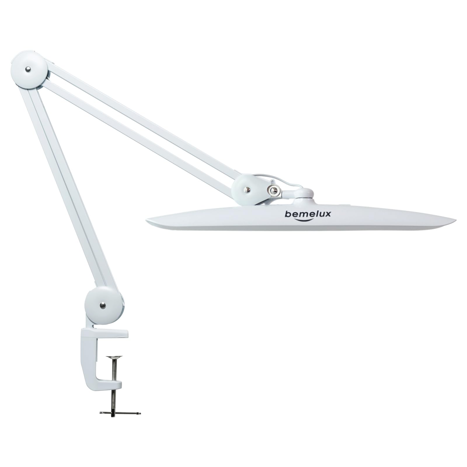 Bemelux Led Desk Lamp With Clamp, Dimming Task Lamp For Reading Desktop Office Workbench Table Architect Sewing Study Home Craft, Bright 117Pcs Leds, 2200 Lumens 20 Inch Metal Swivel Arm Work Lamp