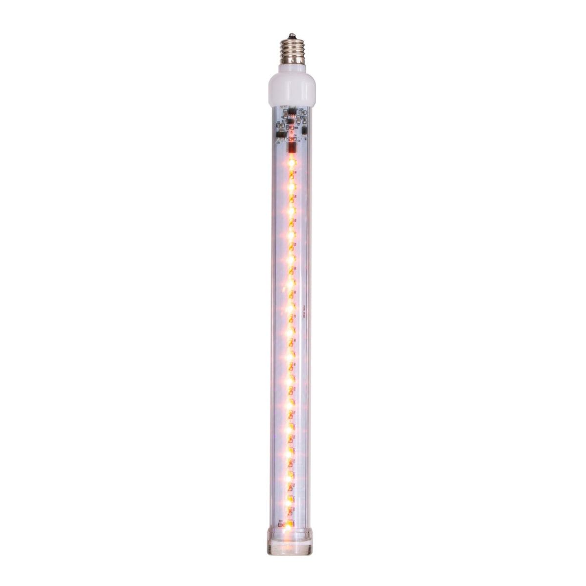 Vickerman 5 Pack of 12 Orange LED Snowfall Tube Bulb, C9-E17 Nickel Base.