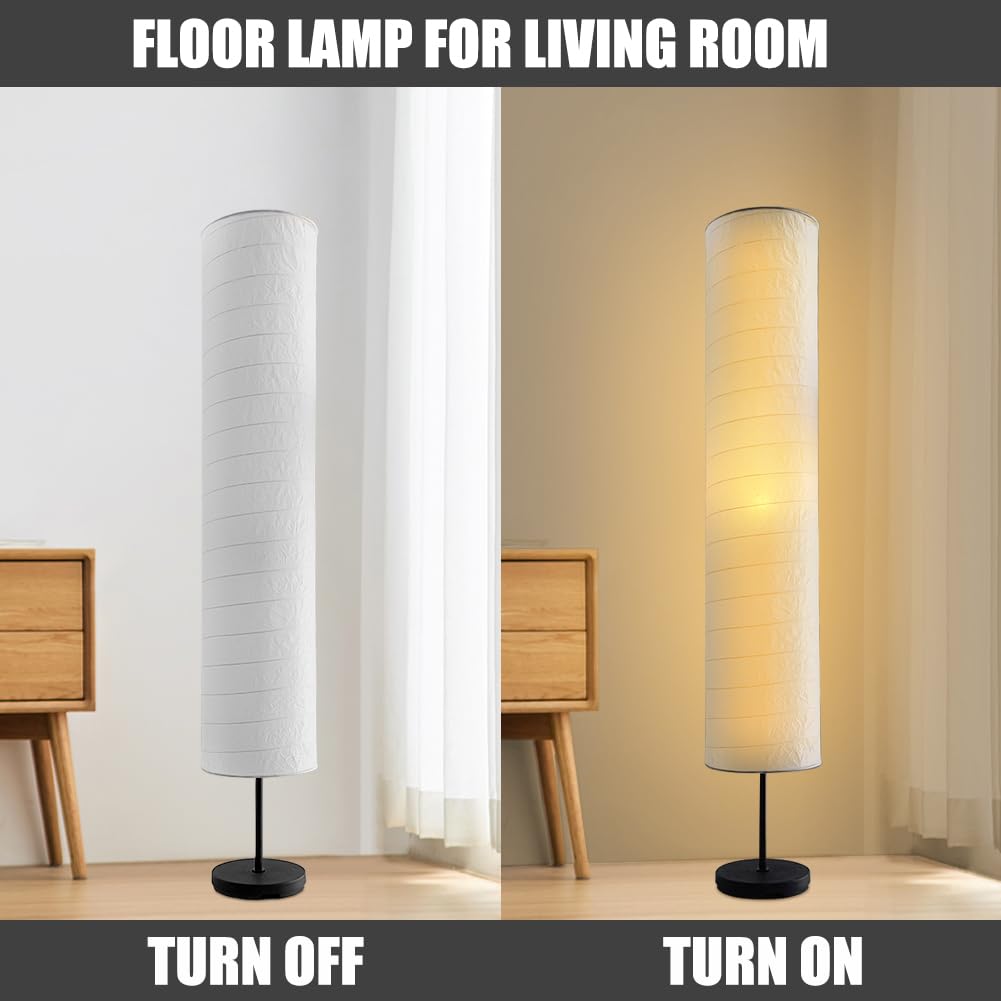 Fosinz Paper Floor Lamp Floor Lamps Paper And Chrome Standing Lamp Room Decoration Festival Lantern Light Bedroom Dresser Living