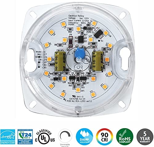 Legental LED Light Engine Retrofit Kit, 10W, 4000K, Dimmable, 3in PCB Size, Alloy Steel, for Ceiling Lights and Fans