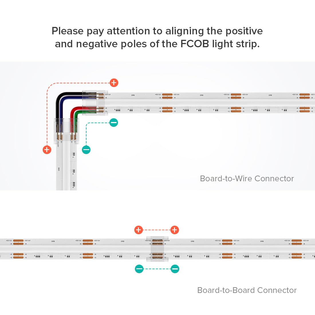 Fcob Cob 10Mm 4Pin Connector Kit 10Pcs Strip To Strip Connector 6 Pairs Of Wire To Strip Connectors 5Pcs 15Cm Long 22Awg Wires F