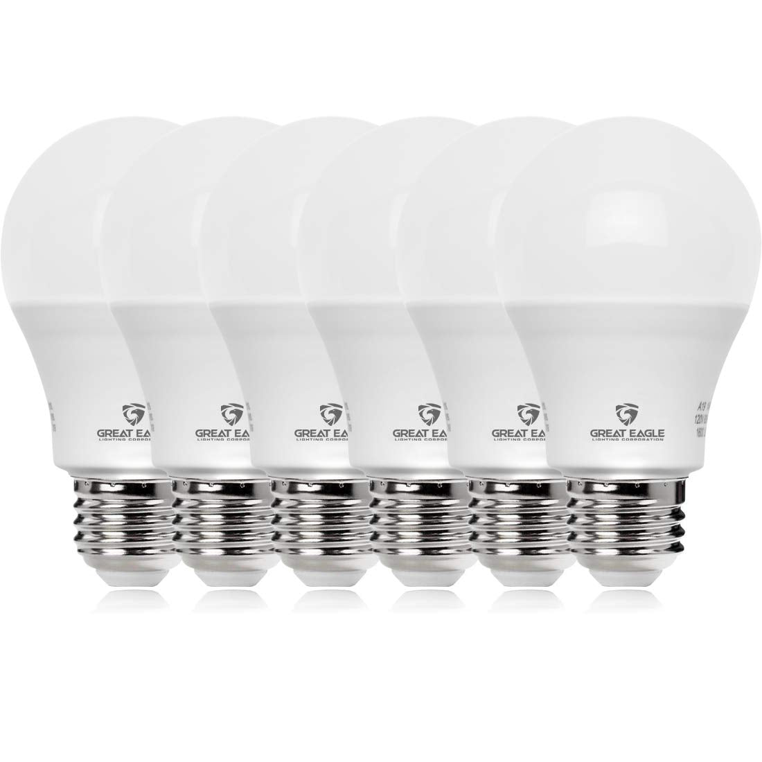 Great Eagle A19 LED Light Bulbs 100W Equivalent, 15W Non-Dimmable, 1500 Lumens, 6 Pack, 2700K Warm White, UL Listed