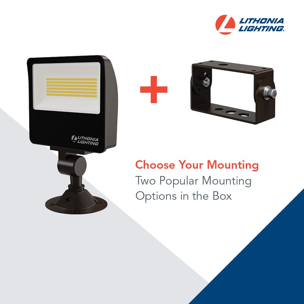 Lithonia Lighting Outdoor LED Floodlight, Knuckle/Yoke Mount, 6.04in, Bronze, Model ESXF1 ALO SWW2 KY DDB M2