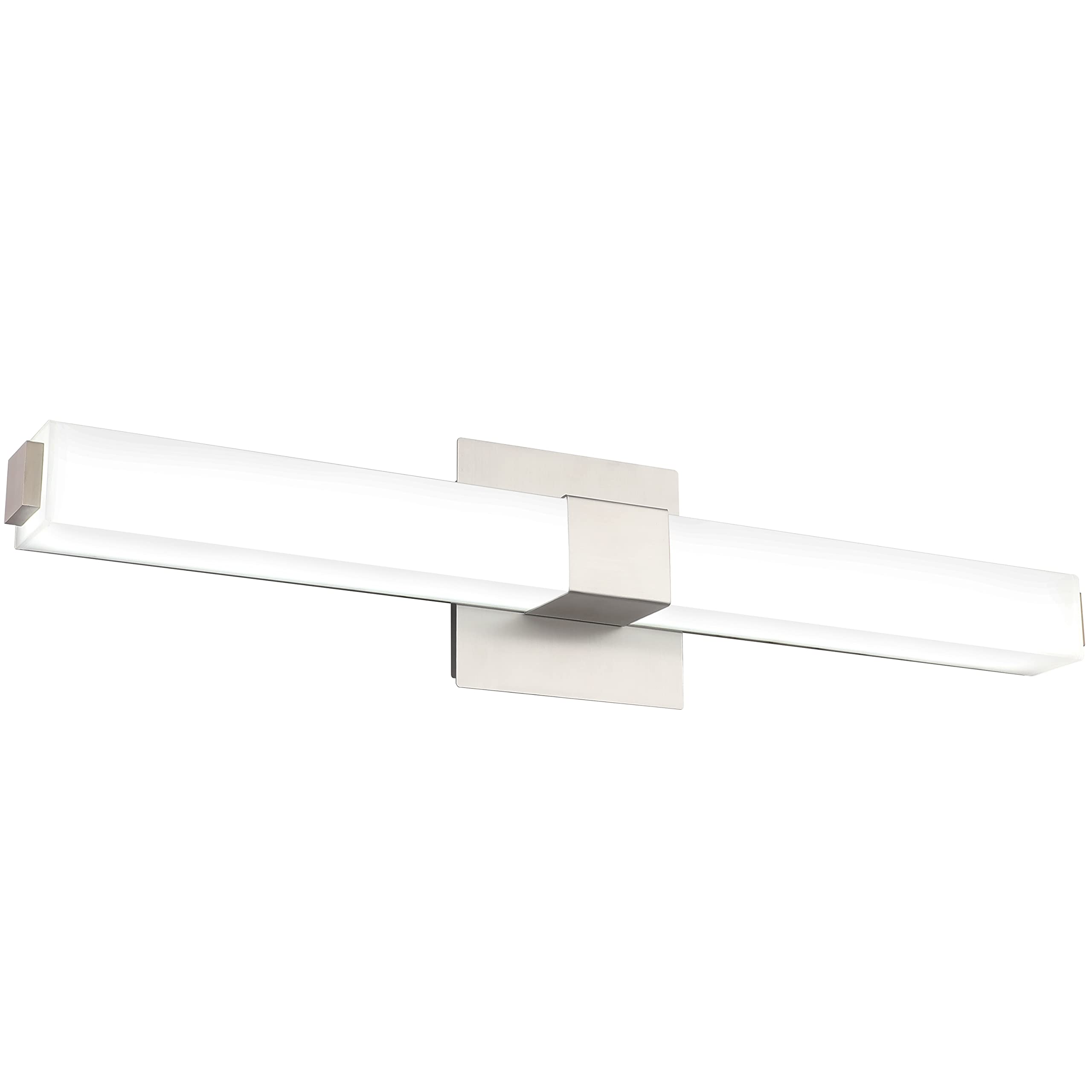 ZUZITO LED Bathroom Vanity Light - 24 Inch - Brushed Nickel - Modern Over Mirror Fixture - 6000K Cool White - Not Dimmable