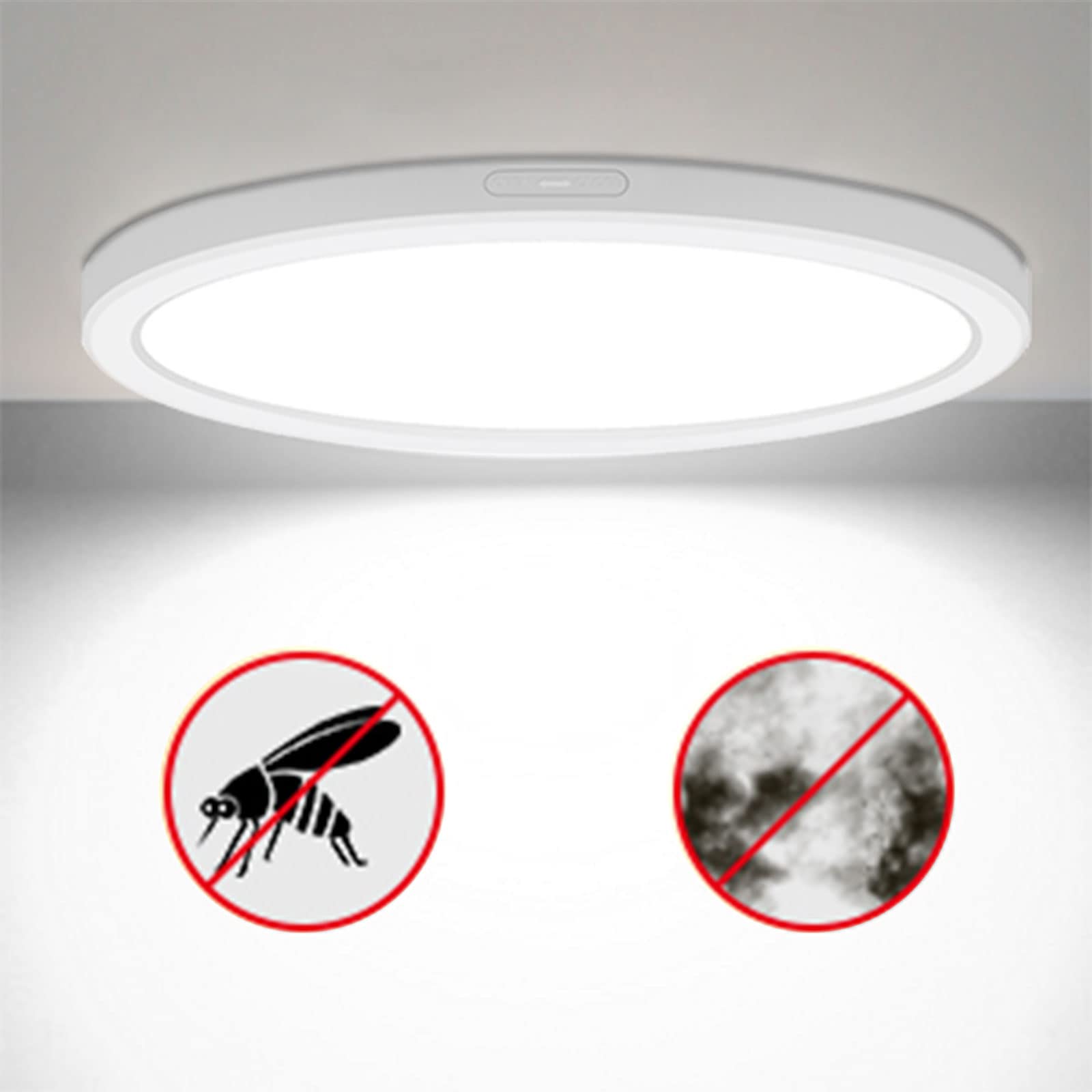 Novelux 7 Inch Led Ceiling Lights Fixture 5000K Daylight Ultra Slim 0.63'' Thick Flush Mount Ceiling Light Dimmable Round Flat C