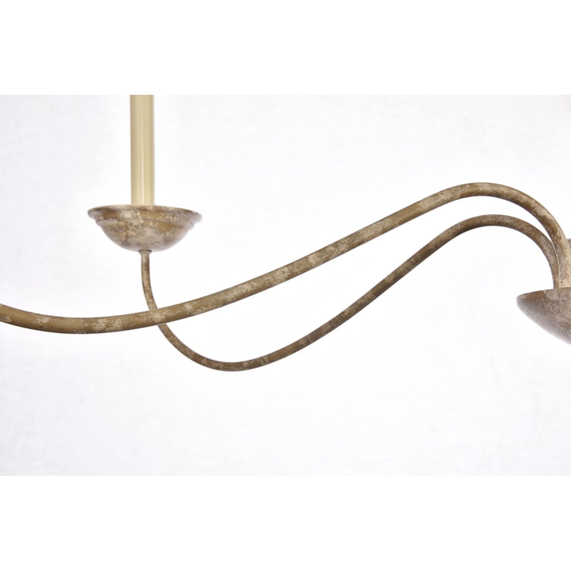 Elegant Lighting Living District Merritt 6-Light Transitional Metal Chandelier in Weathered Dove