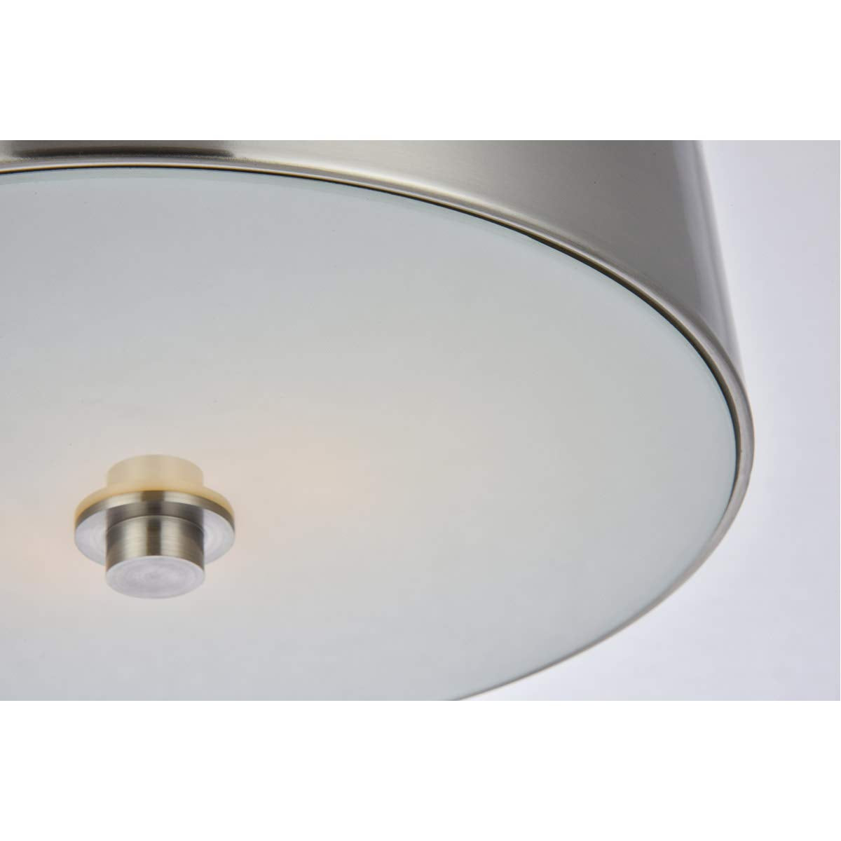 Living District Indoor Modern Home Decor Bright Hazen 2 Light 12 inch Burnished Nickel Flush Mount