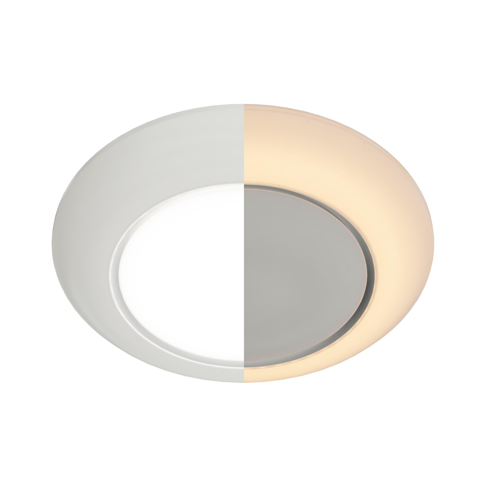 JULLISON 6 Inch LED Disk Light, 15W, 1000LM, Dimmable, 5CCT Color Changing, ETL, Shower Wet Rated, White, 1