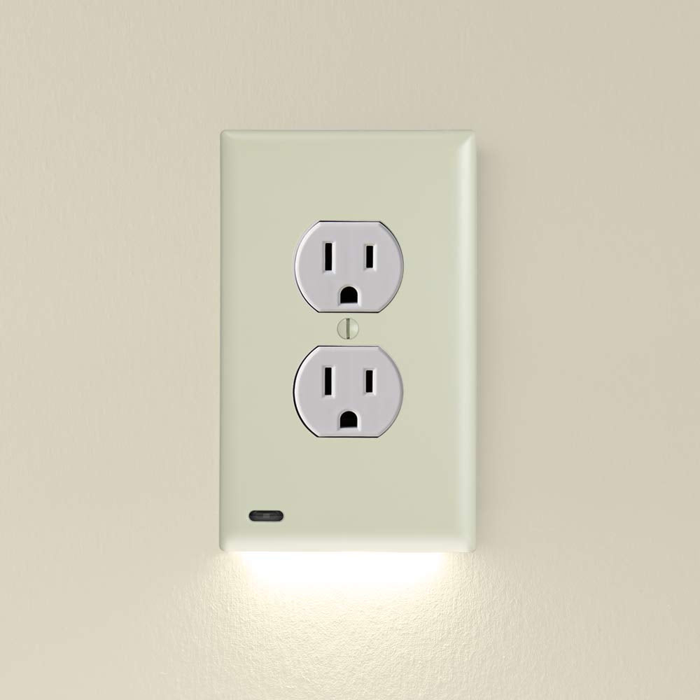 5 Pack - SnapPower GuideLight [For Duplex Outlets] - Replaces Plug-In Night Light - Electrical Receptacle Wall Plate With LED Ni