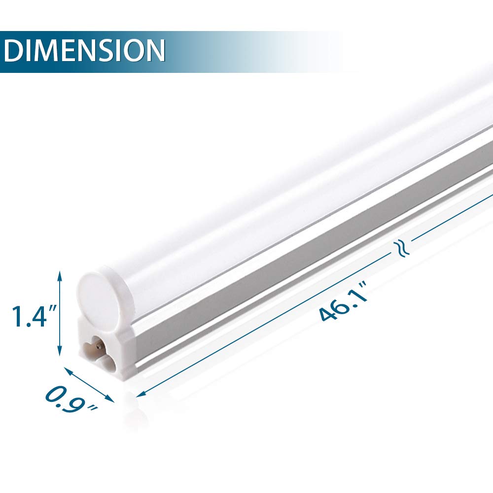 Barrina 6 Pack Led T5 Integrated Single Fixture, 4Ft, 2200Lm, 3000K (Warm White), 20W, Utility Shop Light, Ceiling And Under Cabinet Light, Etl Listed, Grow Light With Built-In On/Off Switch