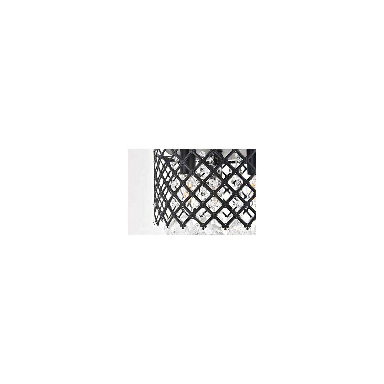 Living District Tully 3-Light Mid-Century Metal Flush Mount in Matte Black/Clear