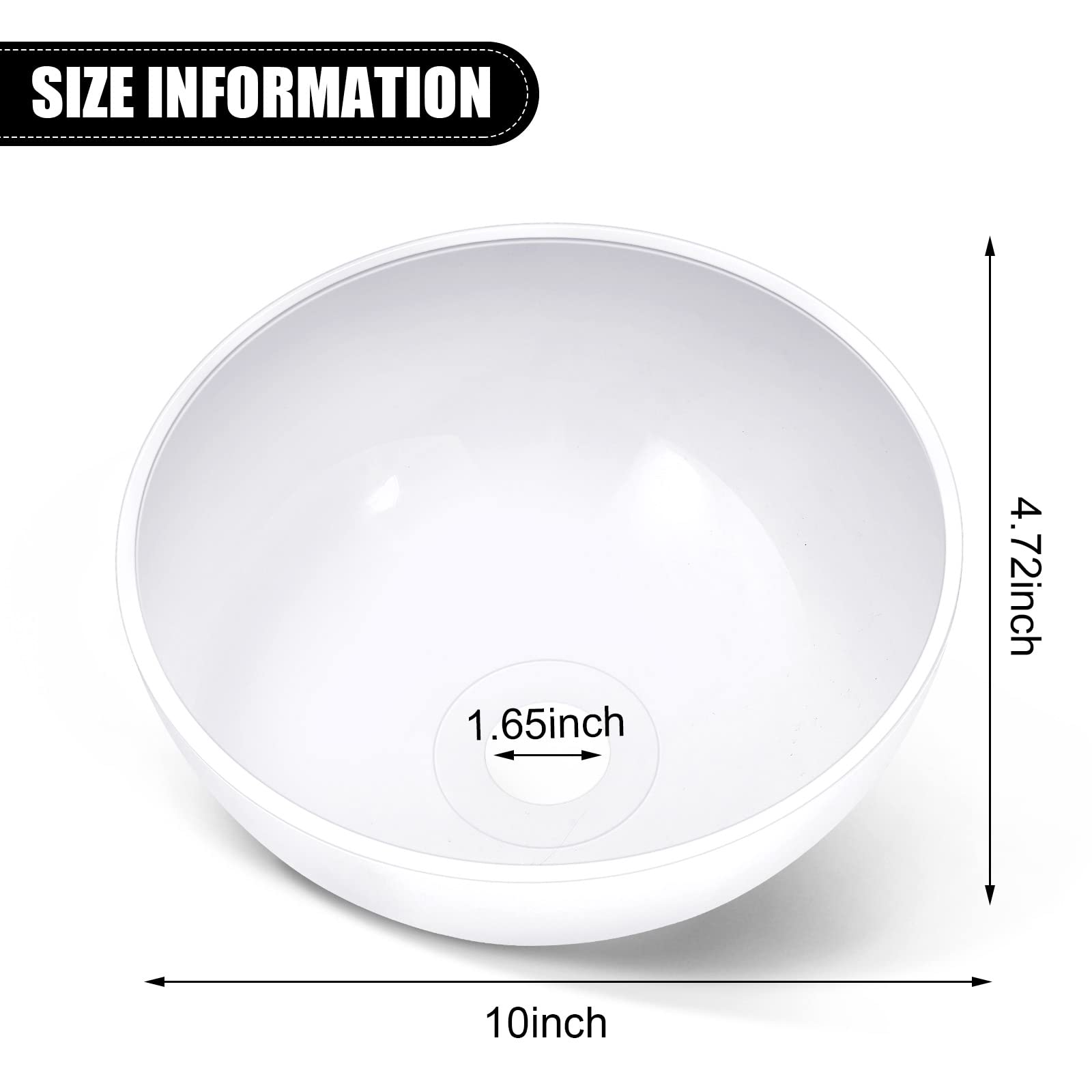 Hortsun Replacement Lamp Shade 4 Pcs White Replacement Plastic Lampshade 2 Pack 1.65'' Fitter 10'' Diameter Bowl Shape 2 Pack 1.