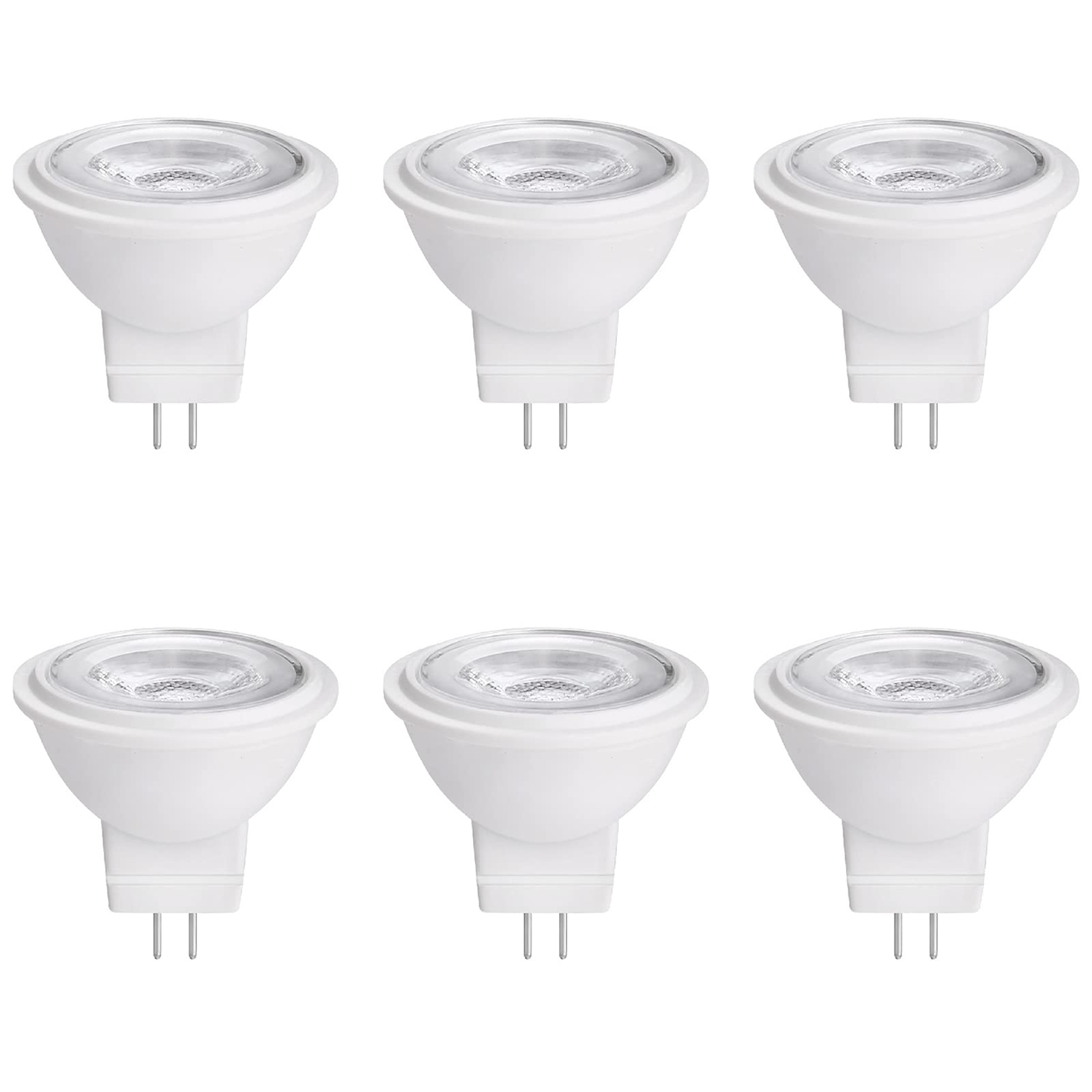 Makergroup MR11 Bi-pin LED Light Bulb 3W 12VAC/DC Warm White 2700K-3000K 6 Count