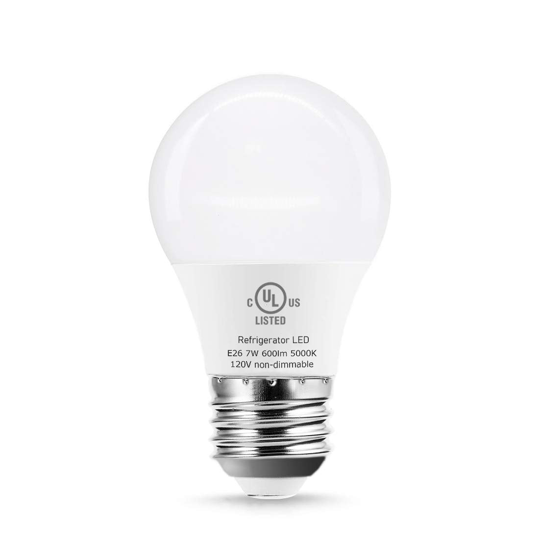 LED Refrigerator Light Bulb 60 watt Equivalent, A15 Appliance Light Bulb for Range Hood Microwave Stove Hood, Waterproof 600Lume