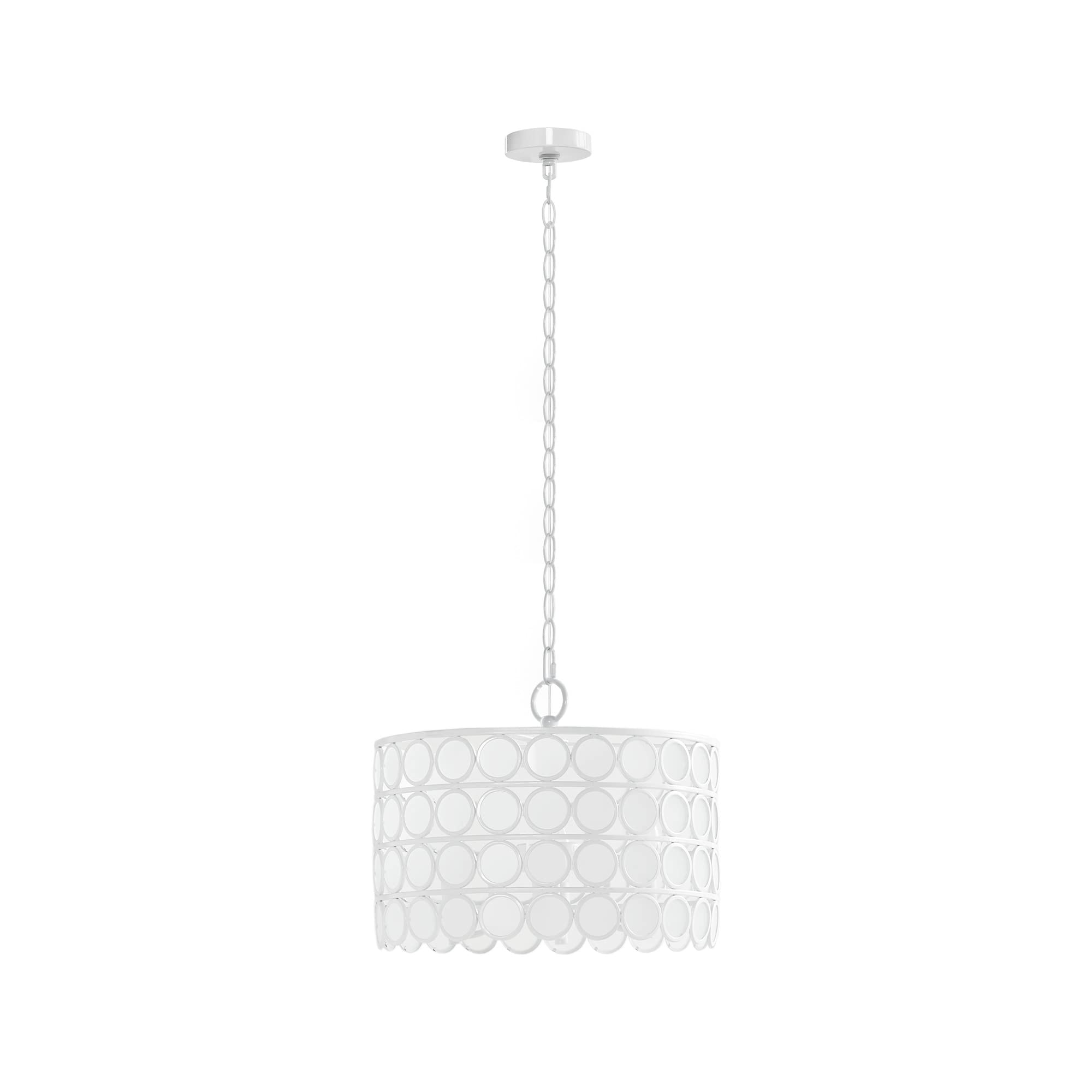 Hampton Hill Mid Century Chandelier, 16.25Dia X 51.75H, White, Iron & Glass, Model Fb150-1160, Adjustable Ceiling Light For Bedrooms & Dining