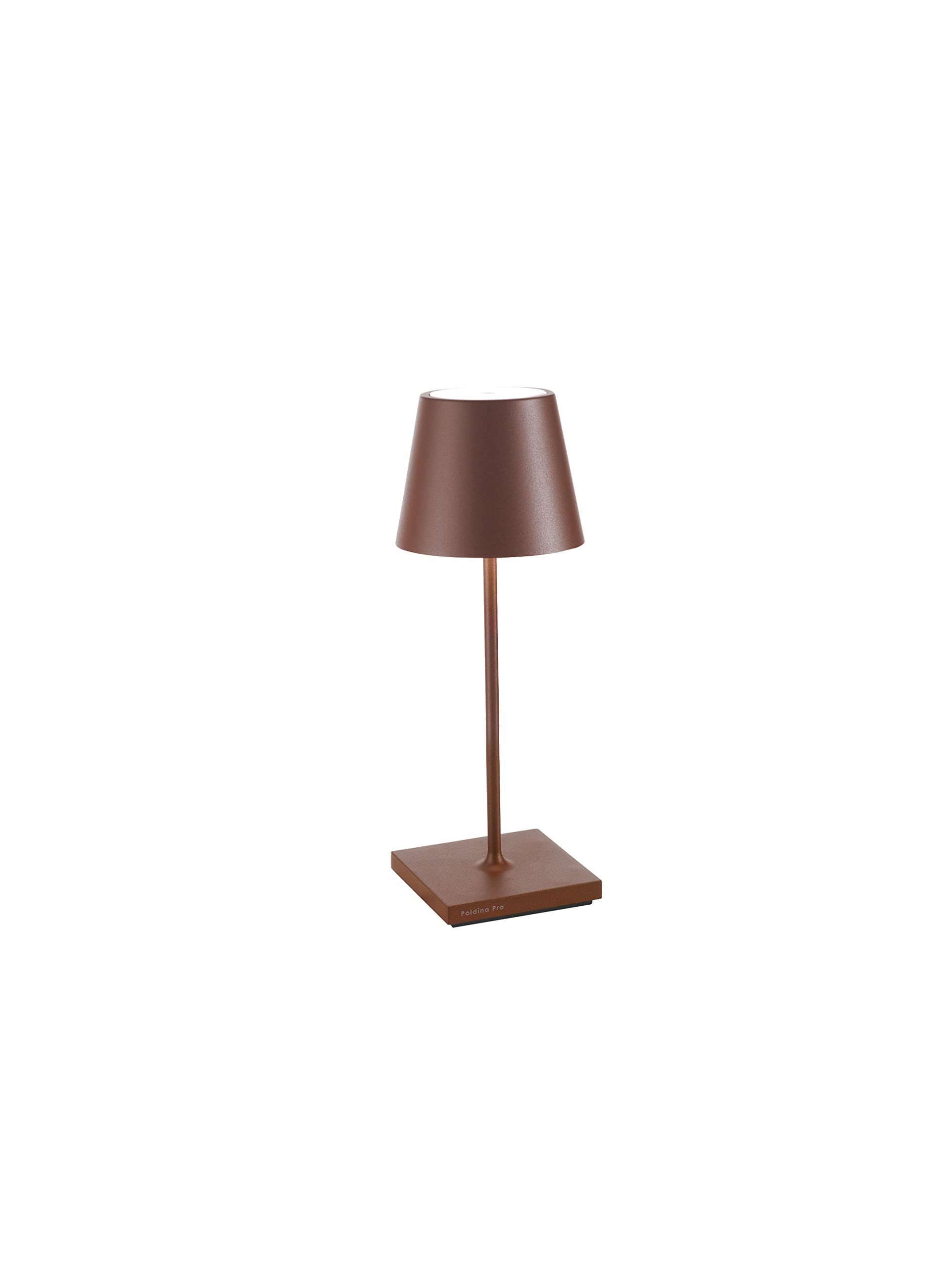 Zafferano Poldina Pro Mini Lamp, Rechargeable Cordless Table Lamp, Rust Color, 11.8 Inches, Aluminum, Model LD0320R4