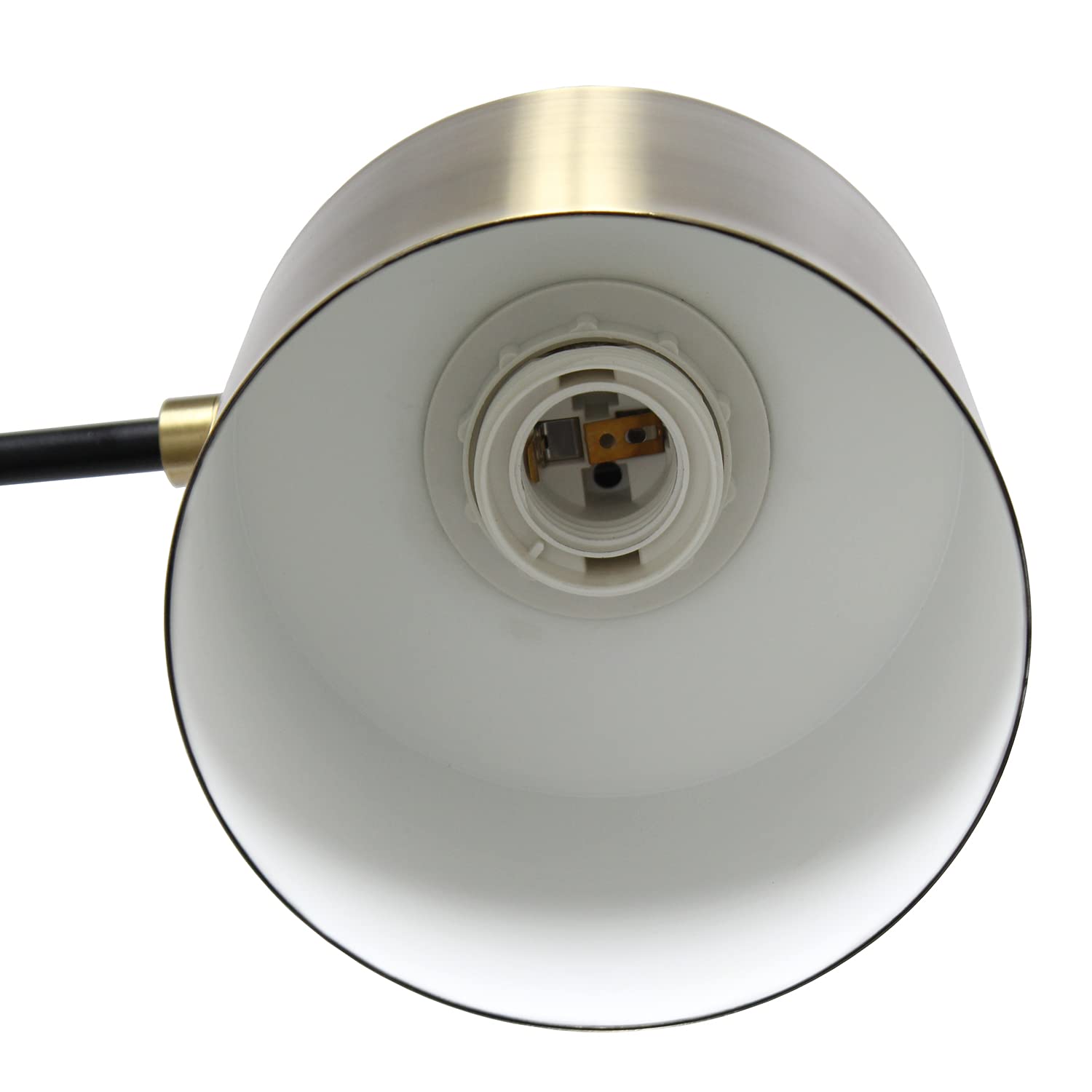 Lalia Home Mid Century Modern Industrial Metal Table Lamp With On/Off Rocker Switch - Antique Brass