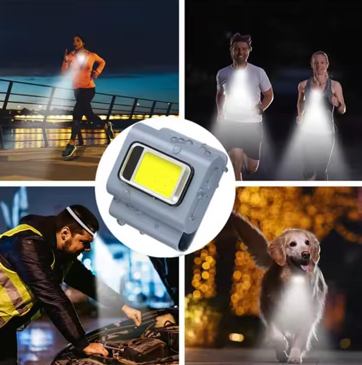 Outdoor LED Light, Running Light, Construction Lights, Jogging Light, Clip on Light (Orange)