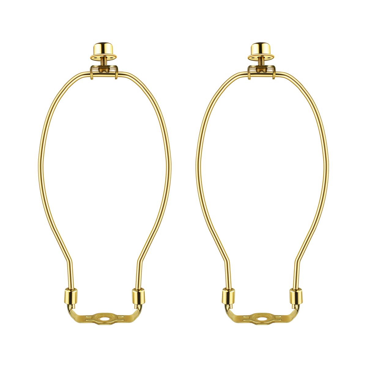 yuntop 7 Inch Lamp Shade Harp Holders, Heavy Duty Metal Bracket, Polished Brass, Model 301843, Detachable for Floor/Table Lamps
