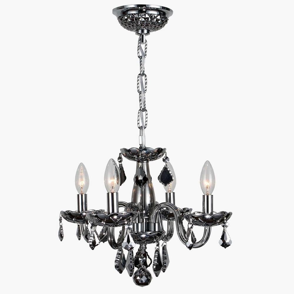 Worldwide Lighting W83100C16-CH Clarion Collection 4 Light Crystal Chandelier, Mini, Chrome