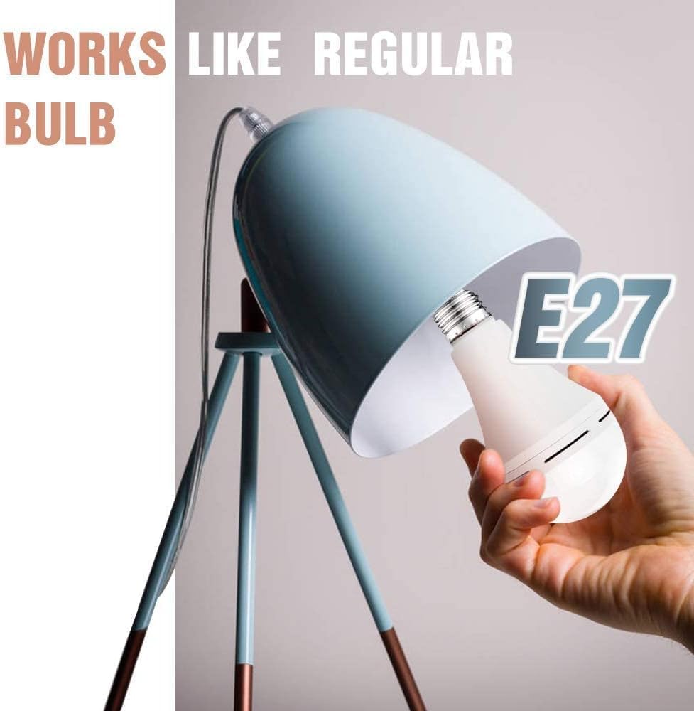 Garageangle 4Pack Rechargeable Emergency 15W Led Light Bulb,Battery Led Bulbs Light 150W Equivalent For Power Outage Camping Out
